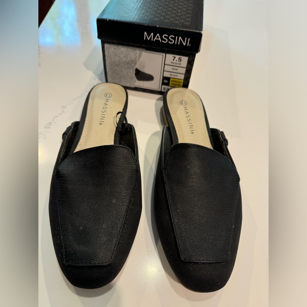 New black sip-on shoes.